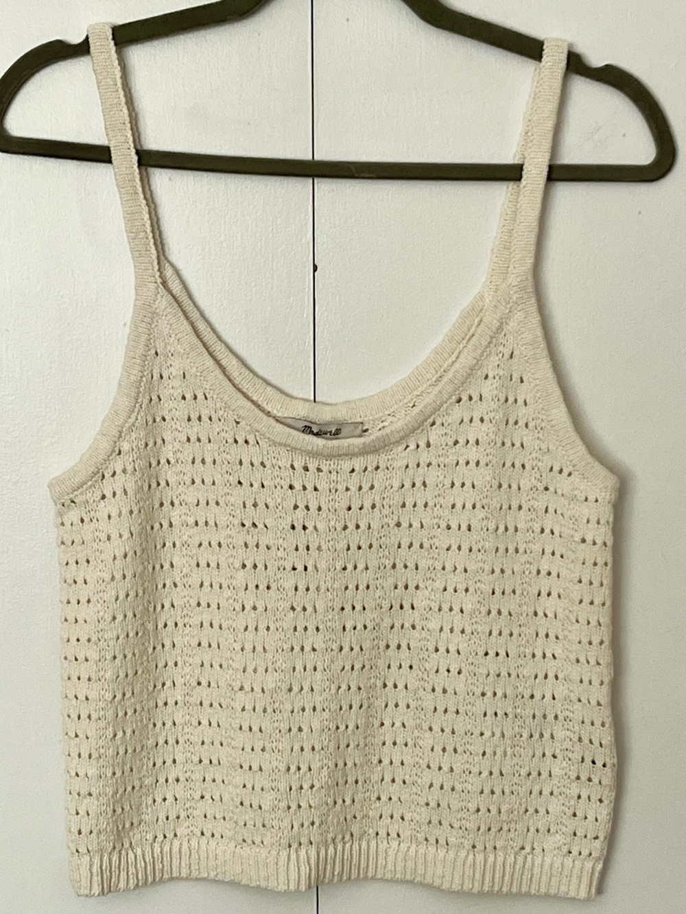 Madewell Open Stitch Sweater Tank in Ivory Size M NWT